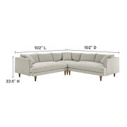 Mid-century l-shape polyester sectional sofa by Modway additional picture 7