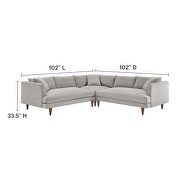 L-shaped polyester fabric mid-century design sectional by Modway additional picture 7
