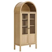 Oak display cabinet / curio in modern farmhouse style by Modway additional picture 2