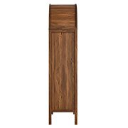 Walnut display cabinet / curio in modern farmhouse style by Modway additional picture 4