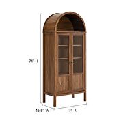 Walnut display cabinet / curio in modern farmhouse style by Modway additional picture 9