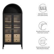 Black / oak display cabinet / curio in modern farmhouse style by Modway additional picture 11