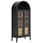 Black / oak display cabinet / curio in modern farmhouse style by Modway additional picture 3