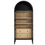 Black / oak display cabinet / curio in modern farmhouse style by Modway additional picture 6