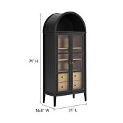 Black / oak display cabinet / curio in modern farmhouse style by Modway additional picture 10