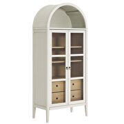 White / oak display cabinet / curio in modern farmhouse style by Modway additional picture 2
