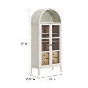 White / oak display cabinet / curio in modern farmhouse style by Modway additional picture 11