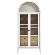 White / oak display cabinet / curio in modern farmhouse style by Modway additional picture 6
