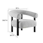 Heathered fabric accent chair in light gray by Modway additional picture 8