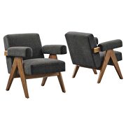 Set of 2 stylish dark gray fabric armchairs by Modway additional picture 2