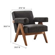 Set of 2 stylish dark gray fabric armchairs by Modway additional picture 10
