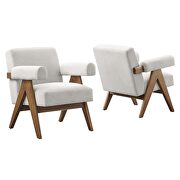 Set of 2 stylish ivory fabric armchairs by Modway additional picture 2