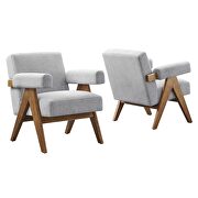 Set of 2 stylish light gray fabric armchairs by Modway additional picture 2