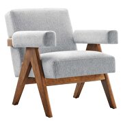 Set of 2 stylish light gray fabric armchairs by Modway additional picture 4