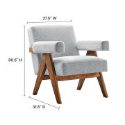 Set of 2 stylish light gray fabric armchairs by Modway additional picture 10
