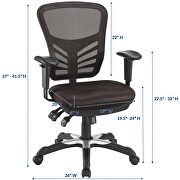 Mesh office chair in brown by Modway additional picture 9