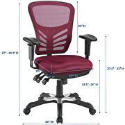 Mesh office chair in red by Modway additional picture 8