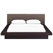 Brown finish fabric upholstery platform bed by Modway additional picture 3