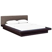 Brown finish fabric upholstery platform bed by Modway additional picture 5