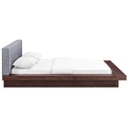 Gray finish fabric upholstery and walnut base platform bed by Modway additional picture 4