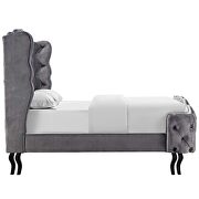 Gray finish tufted wingback performance velvet platform bed by Modway additional picture 6