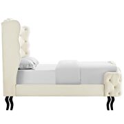 Ivory finish tufted wingback performance velvet platform bed by Modway additional picture 5