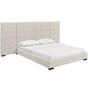 Beige finish upholstered fabric platform bed by Modway additional picture 2