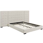 Beige finish upholstered fabric platform bed by Modway additional picture 3