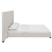 Beige finish upholstered fabric platform bed by Modway additional picture 4
