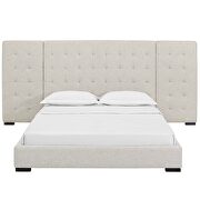 Beige finish upholstered fabric platform bed by Modway additional picture 5