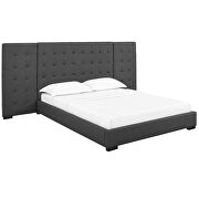 Gray finish upholstered fabric platform bed by Modway additional picture 4