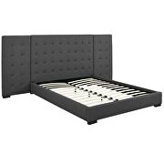 Gray finish upholstered fabric platform bed by Modway additional picture 5