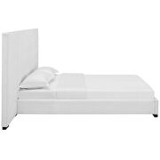 White finish upholstered fabric platform bed by Modway additional picture 4