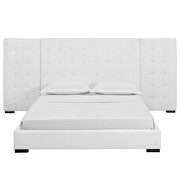 White finish upholstered fabric platform bed by Modway additional picture 5