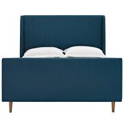 Azure finish upholstered fabric sleigh platform bed by Modway additional picture 3