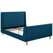 Azure finish upholstered fabric sleigh platform bed by Modway additional picture 5