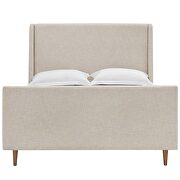 Beige finish upholstered fabric sleigh platform bed by Modway additional picture 3