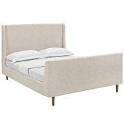 Beige finish upholstered fabric sleigh platform bed by Modway additional picture 4