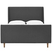 Gray finish upholstered fabric sleigh platform bed by Modway additional picture 3