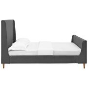 Gray finish upholstered fabric sleigh platform bed by Modway additional picture 4