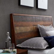 Walnut finish rustic wood organic design bed by Modway additional picture 2