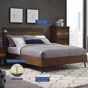 Walnut finish rustic wood organic design bed by Modway additional picture 4