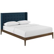 Blue finish wingback upholstered polyester fabric platform bed by Modway additional picture 3