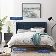 Blue finish wingback upholstered polyester fabric platform bed by Modway additional picture 7