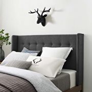 Gray finish wingback upholstered polyester fabric platform bed by Modway additional picture 2