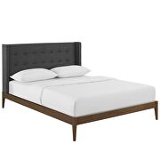 Gray finish wingback upholstered polyester fabric platform bed by Modway additional picture 4