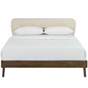 Beige finish upholstered polyester fabric platform bed by Modway additional picture 3