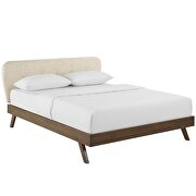 Beige finish upholstered polyester fabric platform bed by Modway additional picture 4