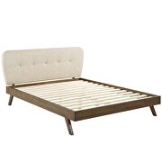 Beige finish upholstered polyester fabric platform bed by Modway additional picture 5