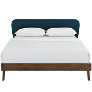 Blue finish upholstered polyester fabric platform bed by Modway additional picture 3